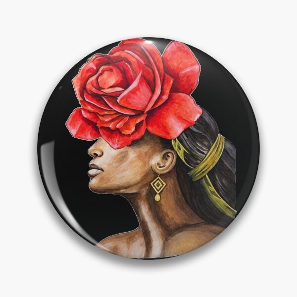Item preview,  Red Rose Woman Portrait | Floral Headdress Art designed and sold by Blackwater and Bloom.