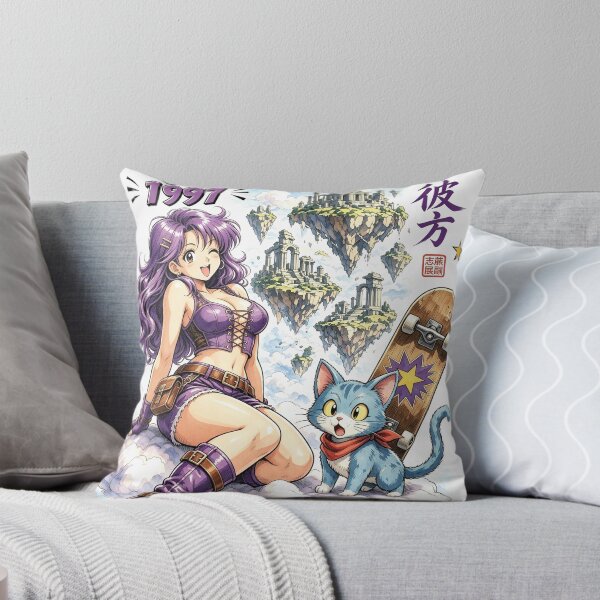 Item preview, Retro-style Anime Art, Girl and Kitten designed and sold by EduMaru.