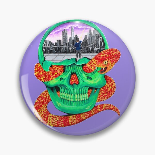 Item preview, Urban Venom | Surreal Skull and Snake Cityscape Art designed and sold by Blackwater and Bloom.