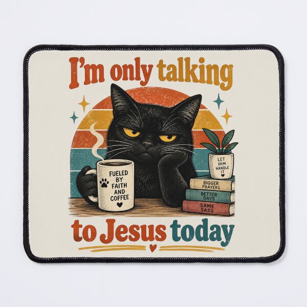 Item preview, Funny Christian Cat, Grumpy Cat Coffee, Sarcastic Cat Mom, Christian Humor, Faith Based Cat, Funny Jesus Gift, Coffee Lover Gift, Cat Mom Gift designed and sold by Quiajia.