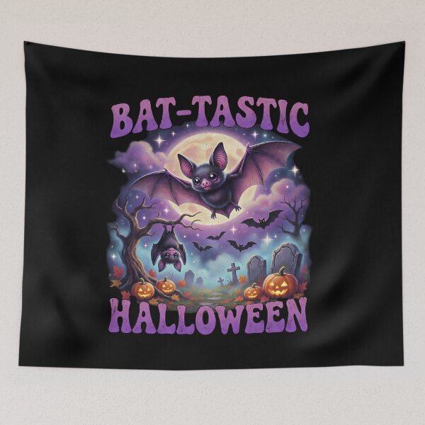 Item preview, Bat-Tastic Halloween Cute Bat Moonlight Graveyard designed and sold by cr6zym1nd.