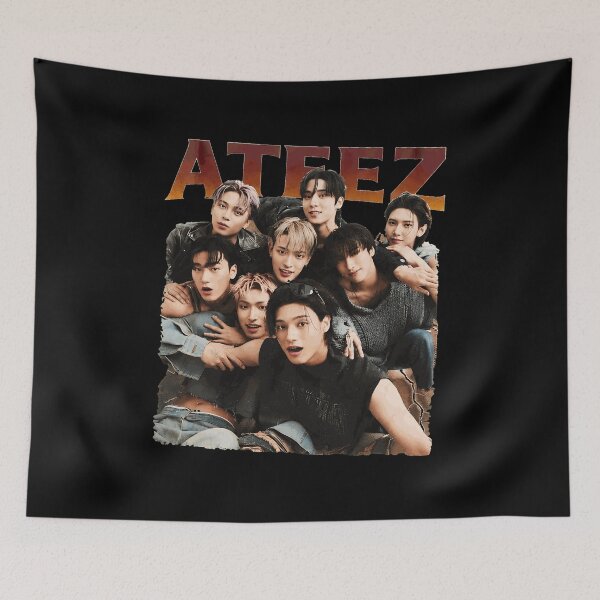 Item preview, ATEEZ Vintage Retro Kpop Idol Group Photo  designed and sold by MalikHobb94818.