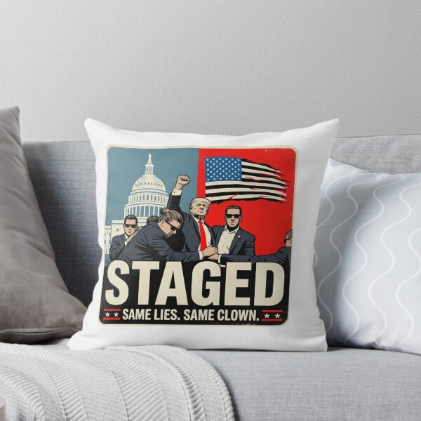 Item preview, Staged Same Lies Same Clown Anti Trump Political Satire Secret Service Poster Illustration designed and sold by raedattia.