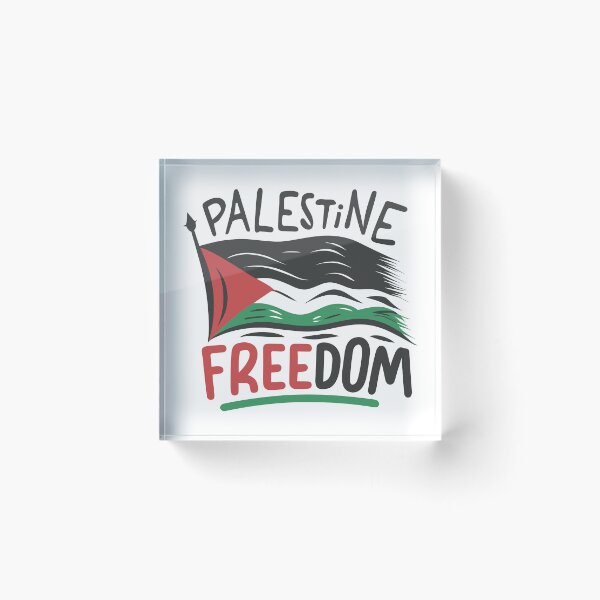 Item preview, Palestine Freedom Waving Flag Typography Art designed and sold by topprinting.