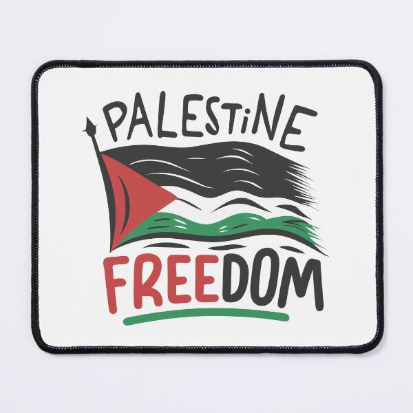 Item preview, Palestine Freedom Waving Flag Typography Art designed and sold by topprinting.