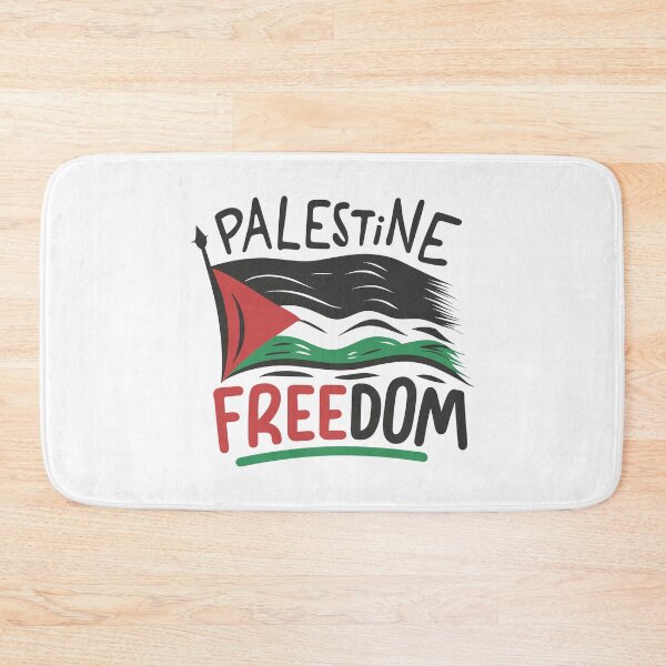 Item preview, Palestine Freedom Waving Flag Typography Art designed and sold by topprinting.