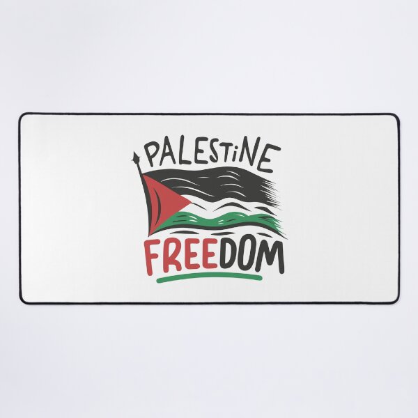 Item preview, Palestine Freedom Waving Flag Typography Art designed and sold by topprinting.