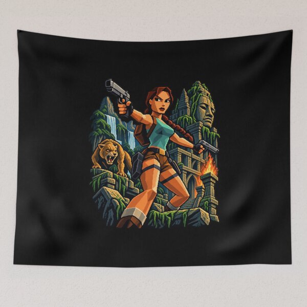Artikelvorschau, Klassisches Lara Croft Tomb Raider Retro-Gaming entworfen und verkauft von Pandaburba.