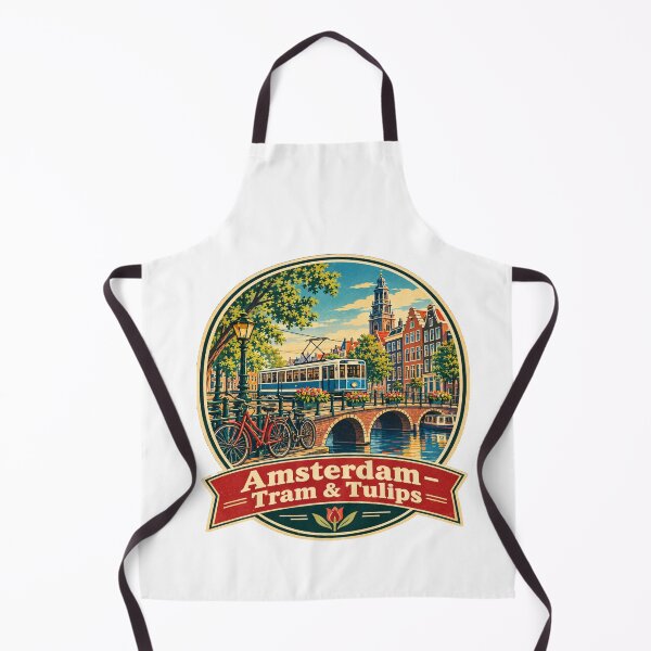 Item preview, Amsterdam Tram & Bike Vintage Netherlands Travel designed and sold by Globalcitytees.