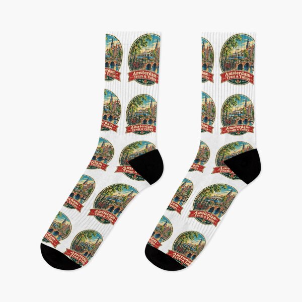 Item preview, Amsterdam Tram & Bike Vintage Netherlands Travel designed and sold by Globalcitytees.