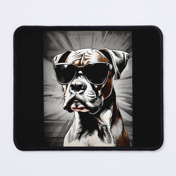 Item preview, Boxer Dog With Sunglasses (Black White Pop Art) designed and sold by uza-nHornber.