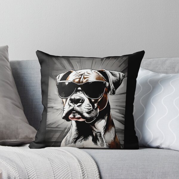 Item preview, Boxer Dog With Sunglasses (Black  White Pop Art) designed and sold by uza-nHornber.