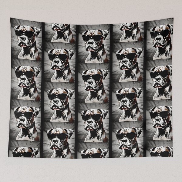 Item preview, Boxer Dog With Sunglasses (Black  White Pop Art) designed and sold by uza-nHornber.
