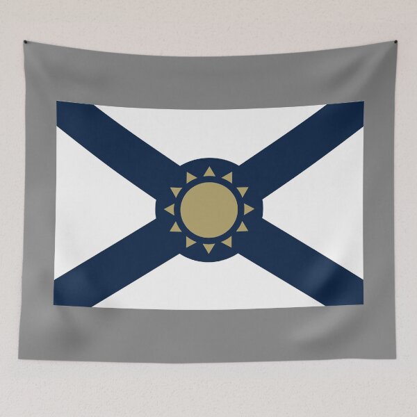 Aperçu de l'œuvre Drapeau simplifié de la Floride en bleu, bronze et blanc créée et vendue par Karate Octopus.