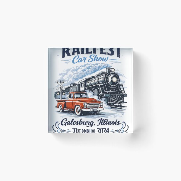 Item preview, Railfest Car Show Galesburg Poster designed and sold by Matinez Pink.