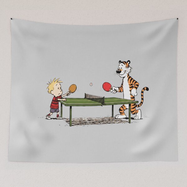 Item preview, Calvin and Hobbes Playing Table Tennis designed and sold by shaohadran.