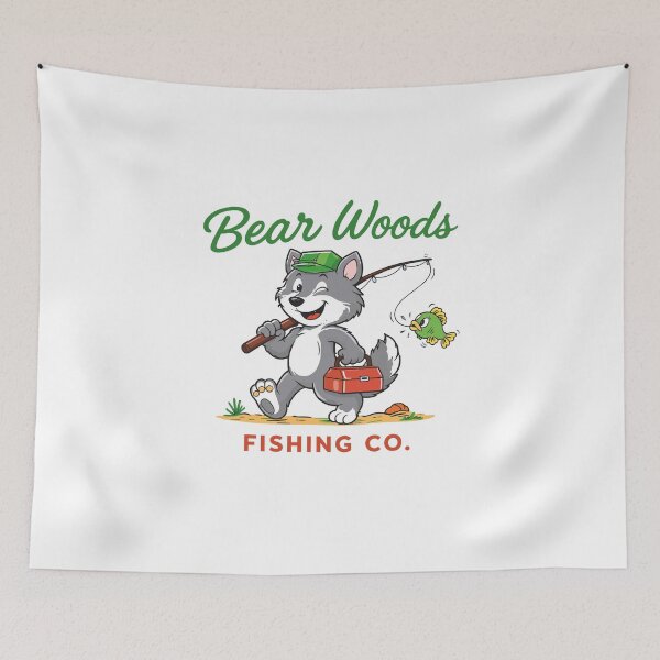 Item preview, Bear Woods Fishing Co Poster designed and sold by Matinez Pink.