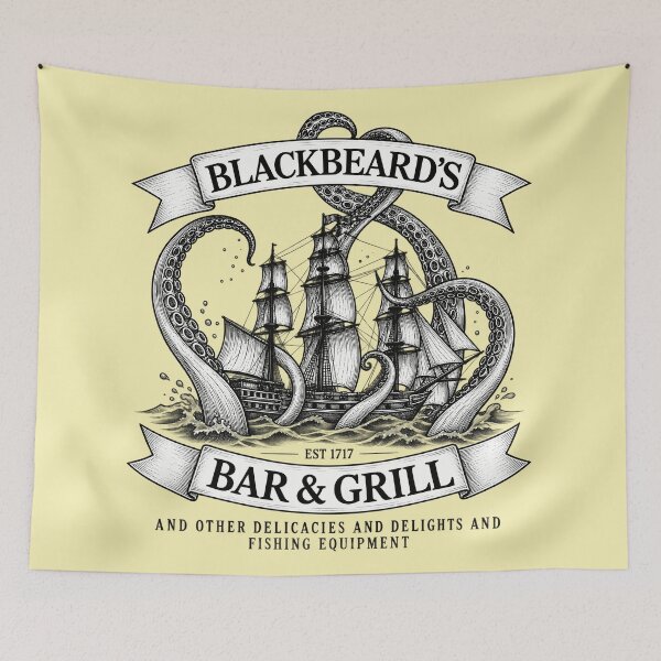 Item preview, Kraken’s Blackbeard’s Bar & Grill Crest designed and sold by Art-Monnard.