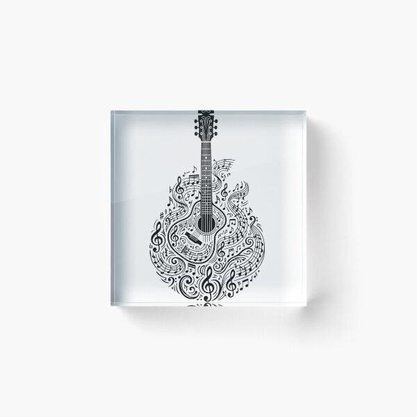 Item preview, Acoustic Symphony - Musical Notes Acoustic Guitar Illustration designed and sold by muratbyp.