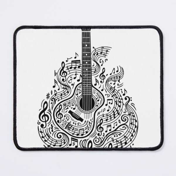 Item preview, Acoustic Symphony - Musical Notes Acoustic Guitar Illustration designed and sold by muratbyp.