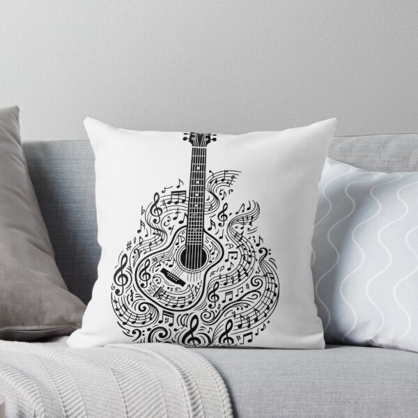 Item preview, Acoustic Symphony - Musical Notes Acoustic Guitar Illustration designed and sold by muratbyp.