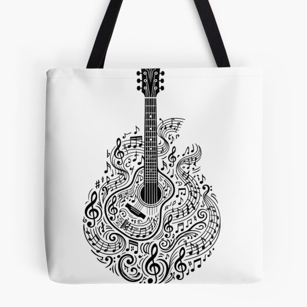 Item preview, Acoustic Symphony - Musical Notes Acoustic Guitar Illustration designed and sold by muratbyp.