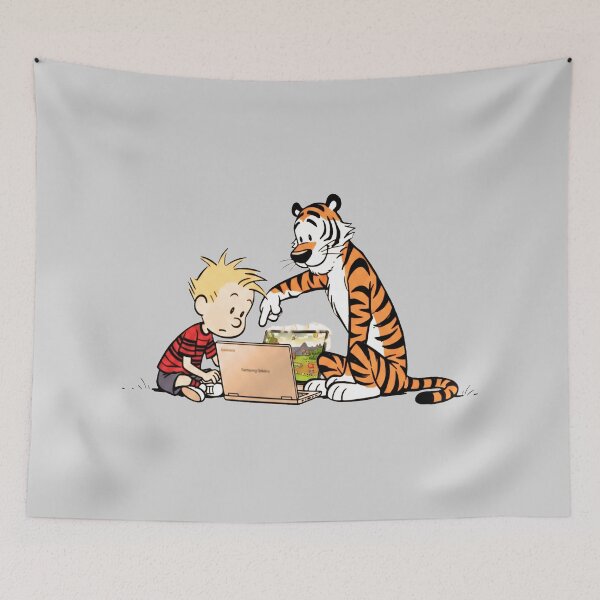Item preview, Calvin and Hobbes Enjoying Technology designed and sold by shaohadran.