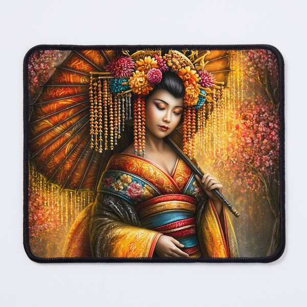 Item preview, Elegant Woman in Traditional Kimono with Parasol designed and sold by Artessie.