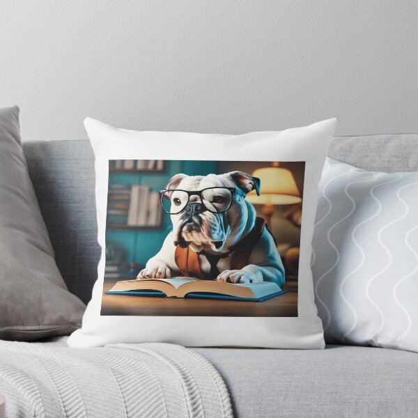 Item preview, Dog Reading A Book Wearing Glasses - Bulldog designed and sold by uza-nHornber.