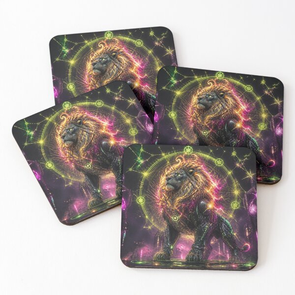 Item preview, Leo Zodiac - Neon Futuristic Mechanical Lion designed and sold by LazyDayzCo.