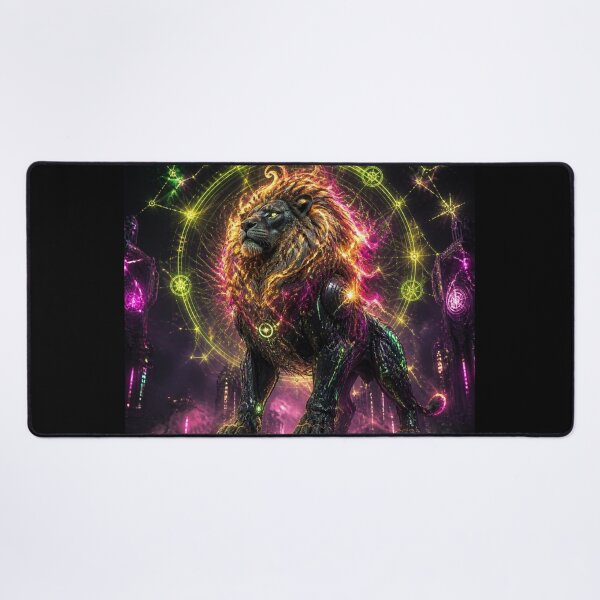 Item preview, Leo Zodiac - Neon Futuristic Mechanical Lion designed and sold by LazyDayzCo.