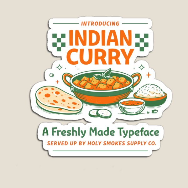 Item preview, Indian Curry Typeface Poster designed and sold by Matinez Pink.