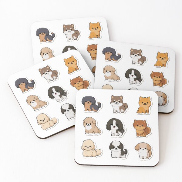 Item preview, Cute Kawaii Dog Breeds Puppy Lover Cartoon Dogs designed and sold by NicolasGlowArt.