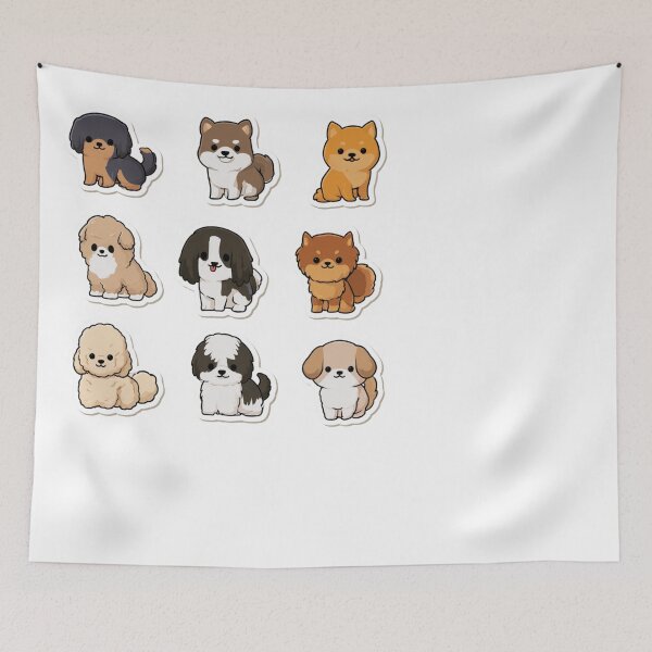 Item preview, Cute Kawaii Dog Breeds Puppy Lover Cartoon Dogs designed and sold by NicolasGlowArt.