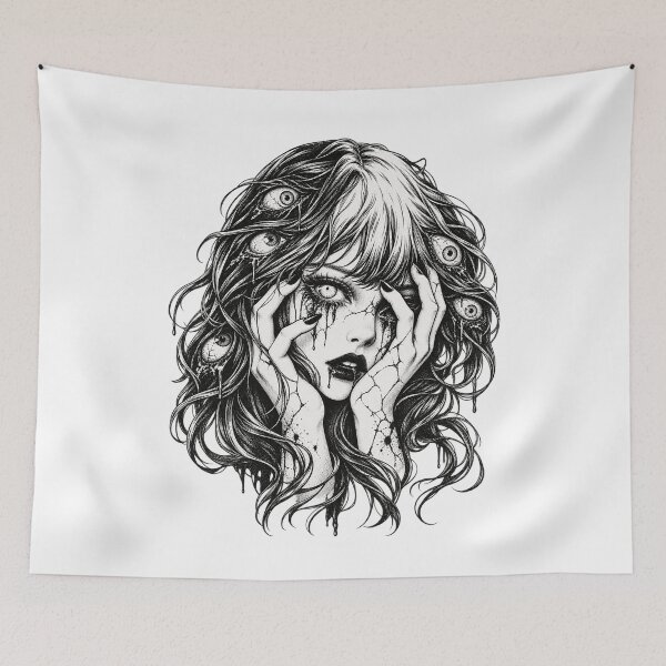 Item preview, Dark Surreal Horror Eyes Creepy Gothic Girl Design designed and sold by SEINENGAPPI23.