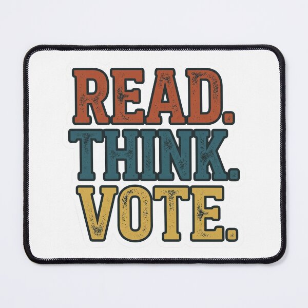 Item preview, Read Think Vote Retro Collegiate Typography Pro Democracy Voting Activist Slogan designed and sold by raedattia.