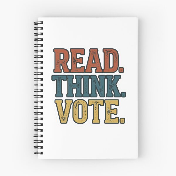 Item preview, Read Think Vote Retro Collegiate Typography Pro Democracy Voting Activist Slogan designed and sold by raedattia.