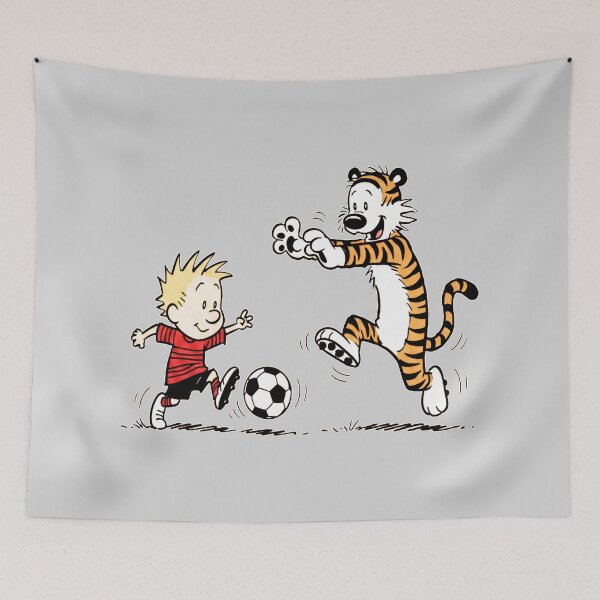 Item preview, Calvin and Hobbes Playing Soccer designed and sold by shaohadran.