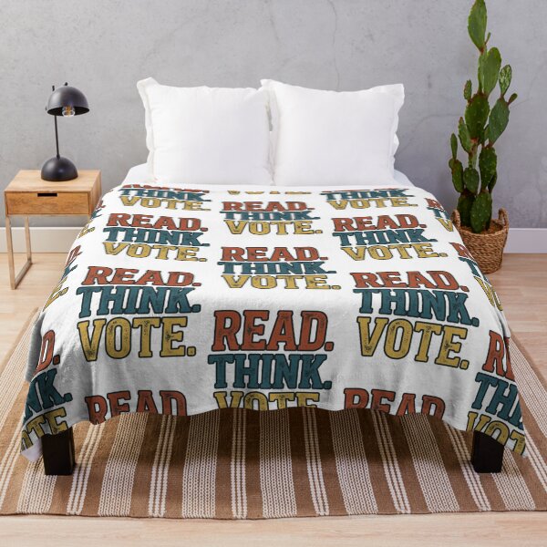Item preview, Read Think Vote Retro Collegiate Typography Pro Democracy Voting Activist Slogan designed and sold by raedattia.