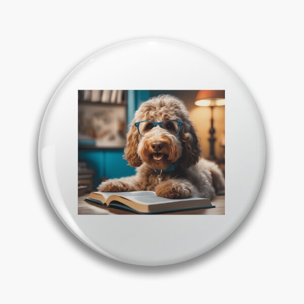 Item preview, Dog Reading A Book Wearing Glasses - Goldendoodle designed and sold by uza-nHornber.