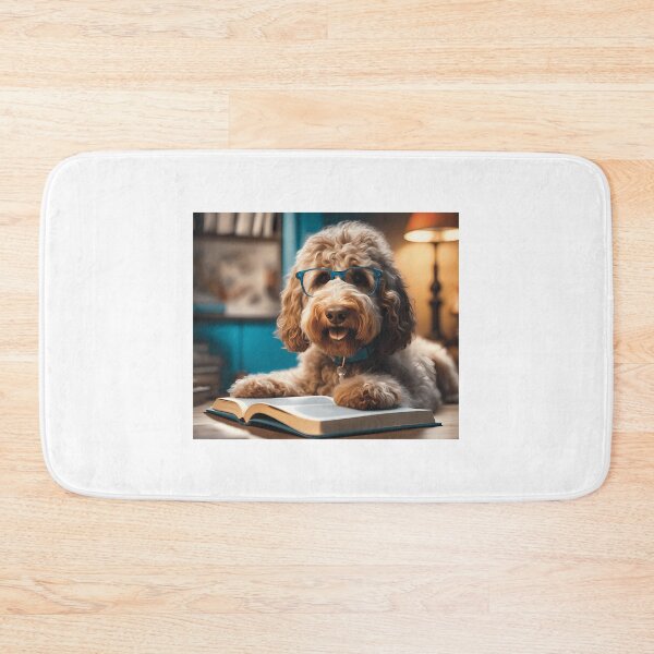 Item preview, Dog Reading A Book Wearing Glasses - Goldendoodle designed and sold by uza-nHornber.