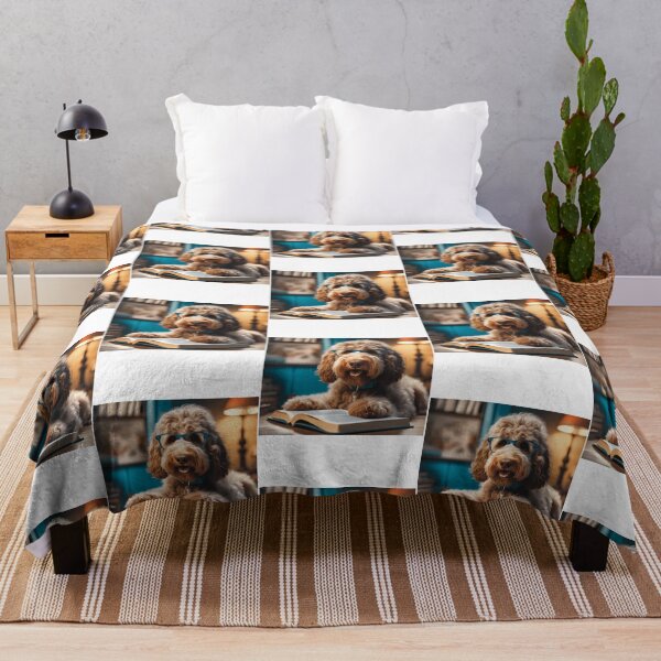 Item preview, Dog Reading A Book Wearing Glasses - Goldendoodle designed and sold by uza-nHornber.