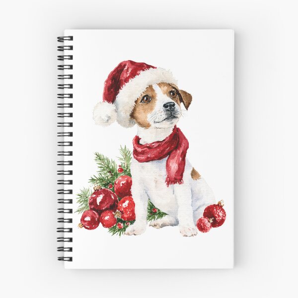 Item preview, Christmas Puppy Santa Hat Watercolor Style Art designed and sold by GASCE Studio.