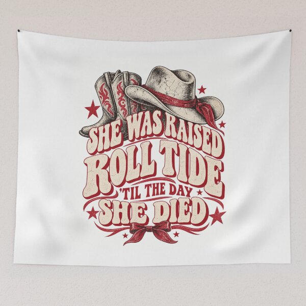 Item preview, She Was Raised Roll Tide Vintage Western Cowboy Boots Design designed and sold by SEINENGAPPI23.