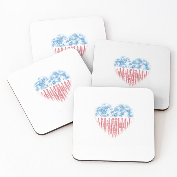 Item preview, American Flag Heart Patriotic Watercolor Graphic Art designed and sold by The secret storage room.