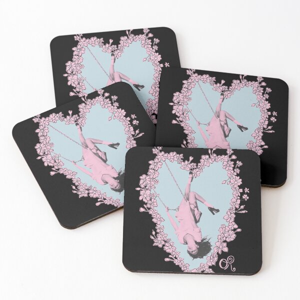 Item preview, Whimsical swinging woman floral heart design designed and sold by Annabelummings.