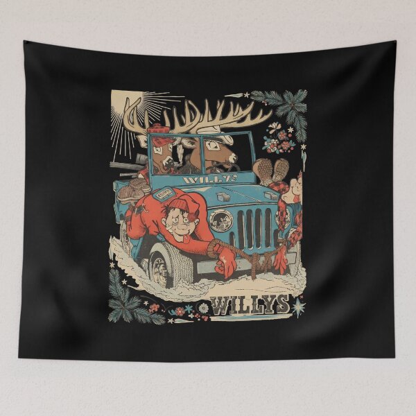 Item preview, Willys Off Road Deer Stuck Man Cartoon designed and sold by Rubychultzdfgg.