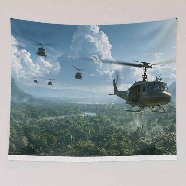 Item preview, Hueys Into The Jungle designed and sold by Skyframe Aviation.