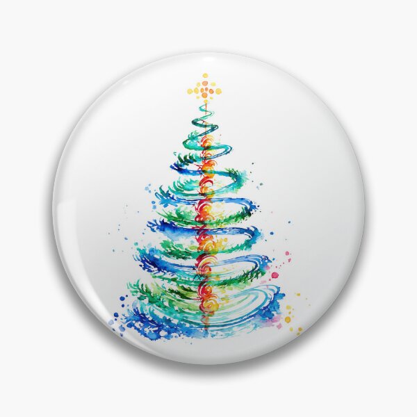 Item preview, Colorful Abstract Christmas Tree Watercolor Style Art designed and sold by GASCE Studio.