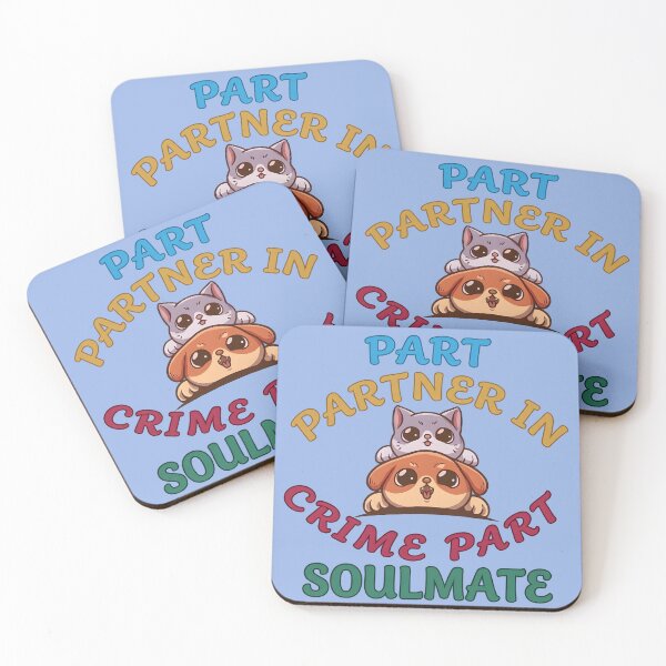 Item preview, Cute Cat and Dog Partner in Crime Soulmate Design designed and sold by zaoroo shop.